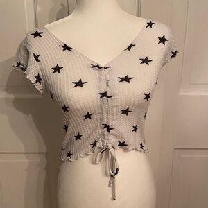 Starry White Crop Top